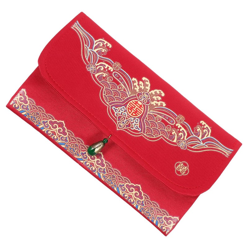 Traditional Chinese Wedding Red Envelope Lucky Money Packet Small Size Fabric - Image 2