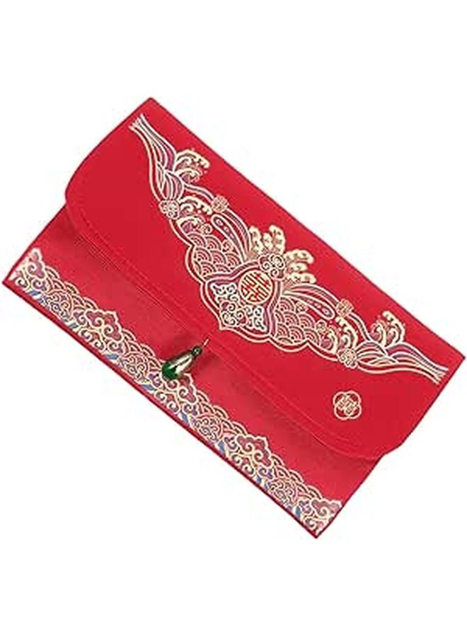 Traditional Chinese Wedding Red Envelope Lucky Money Packet Small Size Fabric - Image 1
