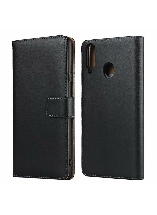 The Bros Plain Texture Cowhide Leather Horizontal Flip Case with Magnetic Clasp & Holder & Card Slots & Wallet For Samsung Galaxy A20s