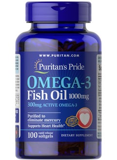 Omega-3 Fish Oil 1000 mg 100 Softgels