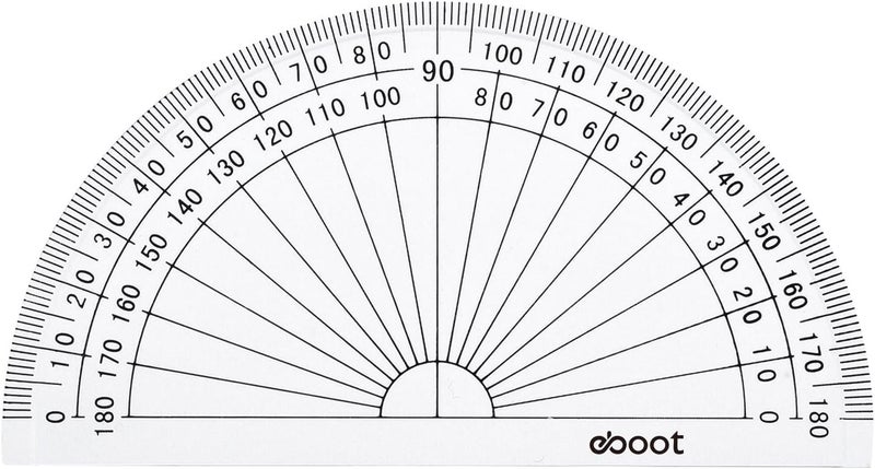 EBOOT 50 Pcs Math Protractors Plastic Protractor 180 Degrees 4 InchesClear - Image 2