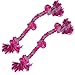 SunGrow Pink Dog Rope Toys Twisted Triple Knotted Rope Bone 2 Pack for Aggressive Chewers Large Dogs Extra Strong HeavyDuty Dog Pull Tug of War Ropes - Image 3