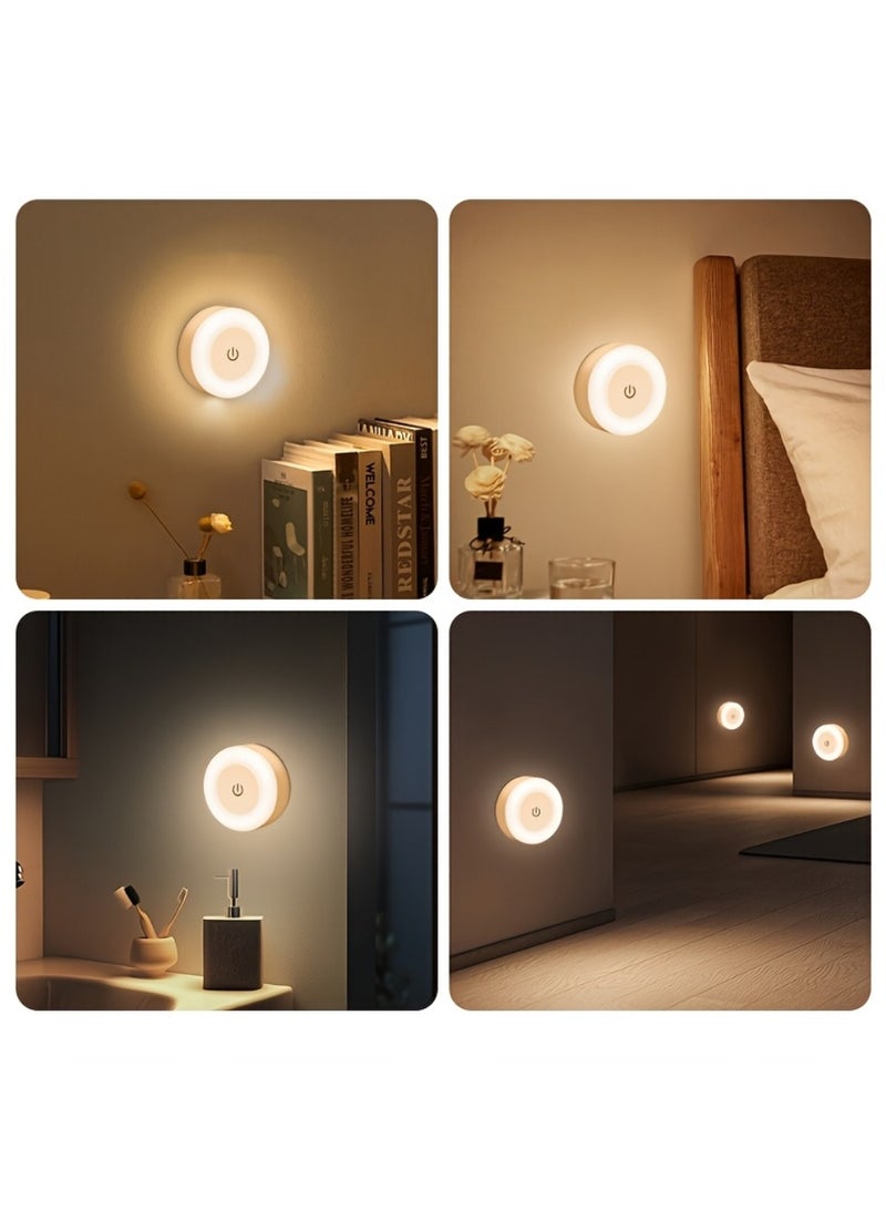سِيمِير 2 قطعة مصباح ليلي LED قابل للتعديل، مصباح LED بجانب السرير، 3 أوضاع للألوان (أبيض، دافئ، بارد)، يتم التحكم فيه باللمس، حامل حائطي مغناطيسي للاستخدام الداخلي (غرفة نوم الأطفال، الممر، المطبخ، غرفة النوم، خزانة الأحذية)، بطارية ليثيوم قابلة لإعادة الشحن، إضاءة داخلية | مصباح حائطي عصري | سطوع قابل للتعديل، مصباح ليلي - Image 2
