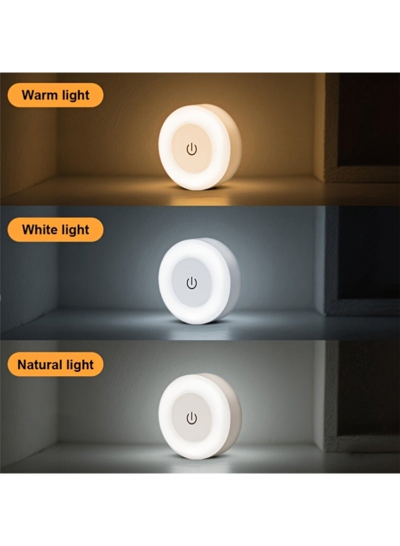 سِيمِير 2 قطعة مصباح ليلي LED قابل للتعديل، مصباح LED بجانب السرير، 3 أوضاع للألوان (أبيض، دافئ، بارد)، يتم التحكم فيه باللمس، حامل حائطي مغناطيسي للاستخدام الداخلي (غرفة نوم الأطفال، الممر، المطبخ، غرفة النوم، خزانة الأحذية)، بطارية ليثيوم قابلة لإعادة الشحن، إضاءة داخلية | مصباح حائطي عصري | سطوع قابل للتعديل، مصباح ليلي - Image 4