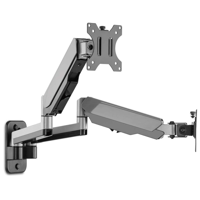 AVLT Dual 13"-32" Monitor Wall Mount fits Two Flat/Curved Computer Monitor Full Motion Height Swivel Tilt Rotation Adjustable Monitor Arm - VESA/Cable Management - Image 1