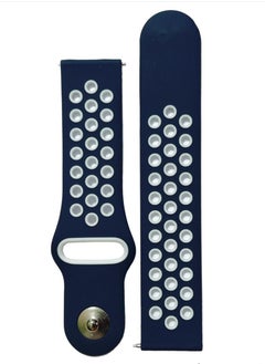 Generic 20mm Sport Silicone Watch Band For Amazfit Bip U Pro /Bip/Bip Lite/Bip S/Bip S Lite/Bip U -blue/white  - Image 2