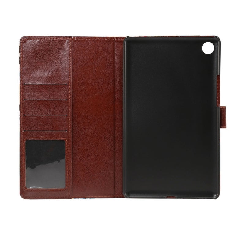 Dibase For Huawei Mediapad M5 8.4 Inch Flower Pattern Cloth Surface Pu Leather Case With Holder & Card Slots & Wallet & Sleep / Wake-Up Function(Black) - Image 4