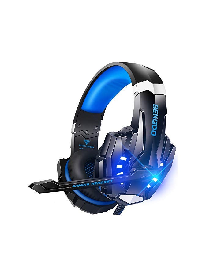 BENGOO BENGOO G9000 Stereo Gaming Headset for PS4 PC Xbox One PS5 Controller, Noise Cancelling Over Ear Headphones with Mic, LED Light, Bass Surround, Soft Memory Earmuffs for Laptop Mac Nintendo NES Games  - Image 1