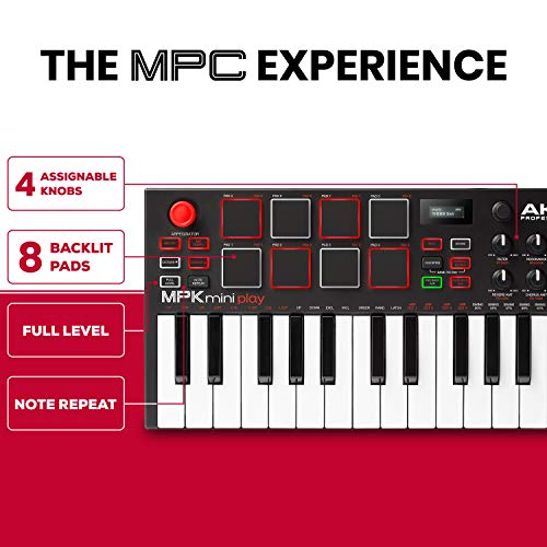 Akai Professional أكاي بروفيشنال MPK ميني بلاي | لوحة مفاتيح ميني مستقلة ووحدة تحكم USB مع مكبر صوت مدمج وتأثيرات بالإضافة إلى مجموعة برامج مشمولة - Image 4