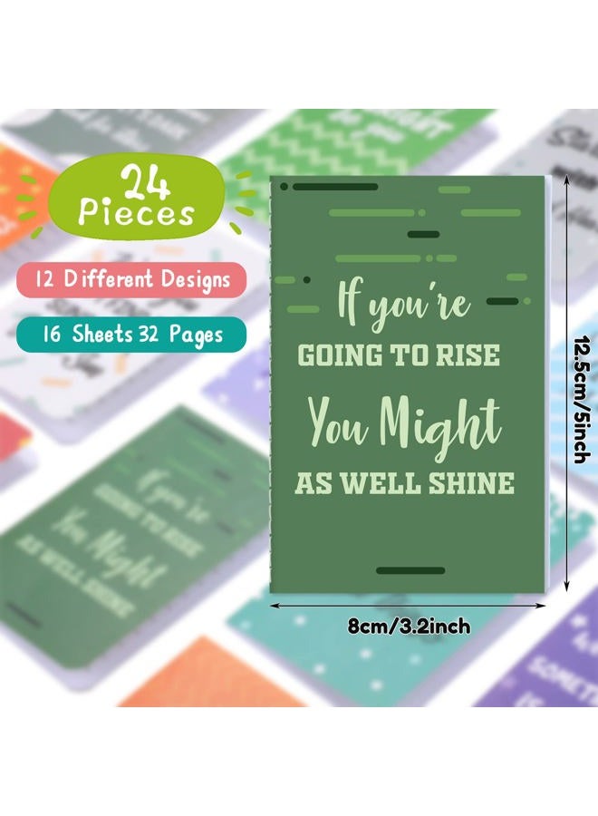 Zonon 24 Pcs Mini Colorful Notebooks Bulk Gifts, Funny Motivational Journals Notepads Inspirational Notepads Kids Small Pocket Notebook Teacher School Office Prizes Travel(Positive Style) - Image 2