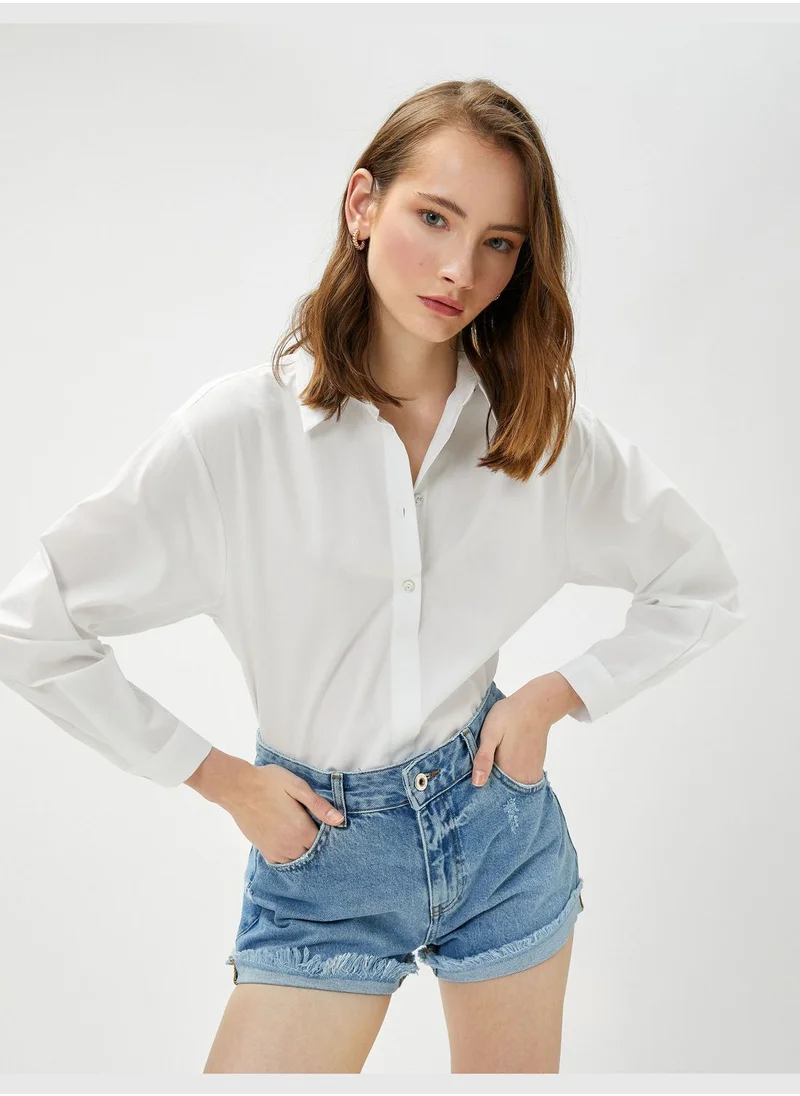 KOTON Long Sleeve Cotton Basic Shirt