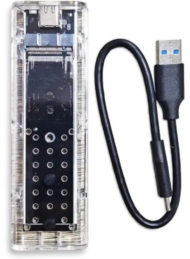 Transparent M.2 SSD to USB Enclosure – High-Speed 10Gbps NVMe Drive Reader – Tool-Free & Compact – Supports 4 SSD Sizes – Ideal for Daily Use - Image 1