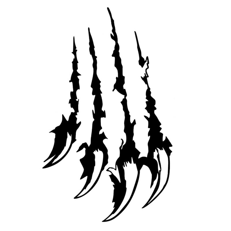 AuMoHall Black Sharp Claw Decal Claw Car Hood Sticker Monster Claw Scratch Marks Vinyl Sticker Car DIY Car Body Sticker 1968 x 126