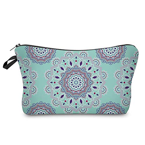 Deanfun Cosmetic Bag for Women, Mandala Flowers Waterproof Makeup Bags Roomy Toiletry Pouch Travel Accessories Gifts (51456) - Image 1