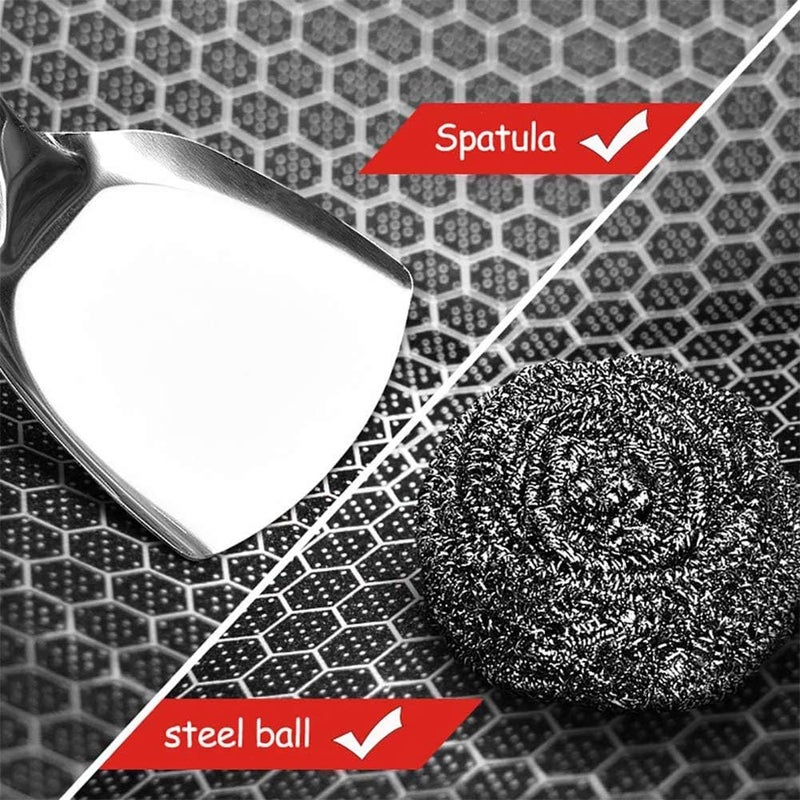 ZLASS Stainless Steel Wok, round bottom non-stick honeycomb wok with anti-scalding handle, suitable for family restaurant cooking pots on all stoves, 32cm/12.5in - Image 4