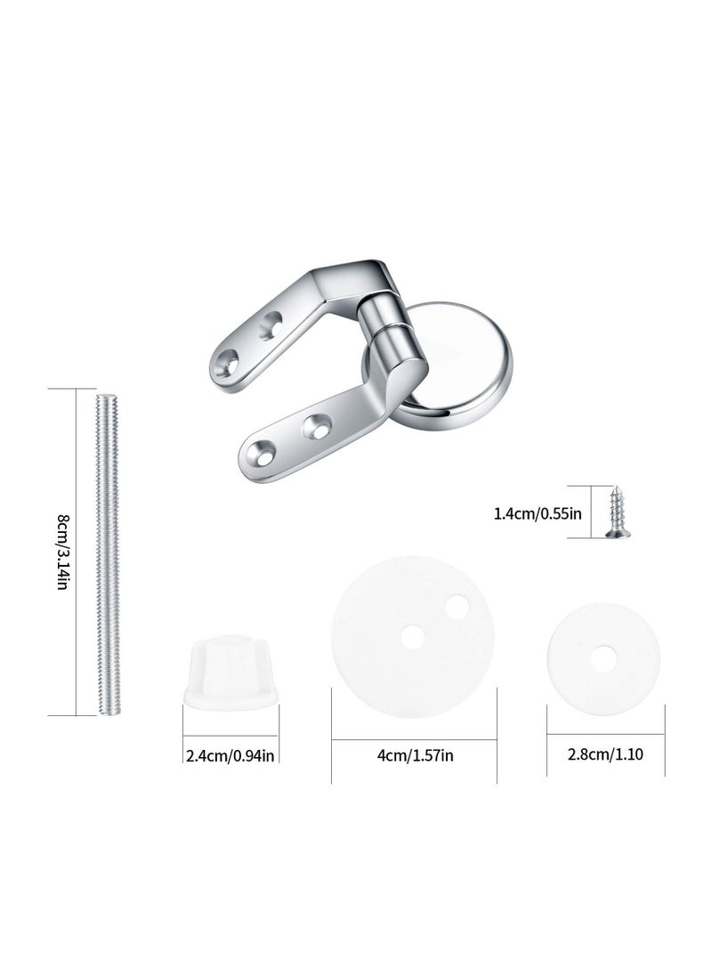 KASTWAVE - Toilet Seat Hinges Replacement, Chrome Finished Toilet Seat Hinge Fixings, Toilet Seat Hardware for Installing Fixed Toilet Seat Parts -Zinc Alloy Material (2 Pcs) - Image 1