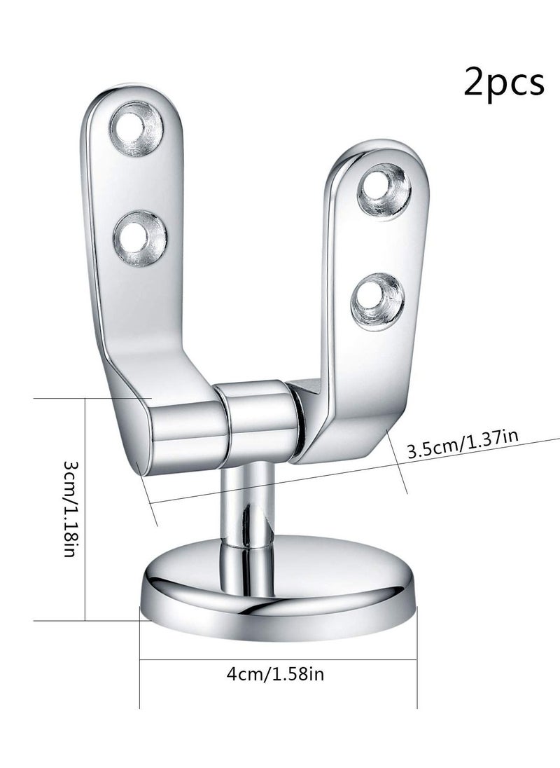 KASTWAVE - Toilet Seat Hinges Replacement, Chrome Finished Toilet Seat Hinge Fixings, Toilet Seat Hardware for Installing Fixed Toilet Seat Parts -Zinc Alloy Material (2 Pcs) - Image 1