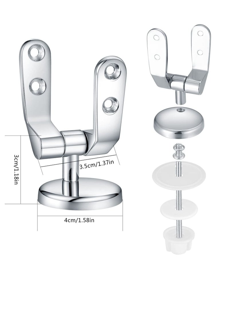 KASTWAVE - Toilet Seat Hinges Replacement, Chrome Finished Toilet Seat Hinge Fixings, Toilet Seat Hardware for Installing Fixed Toilet Seat Parts -Zinc Alloy Material (2 Pcs) - Image 1
