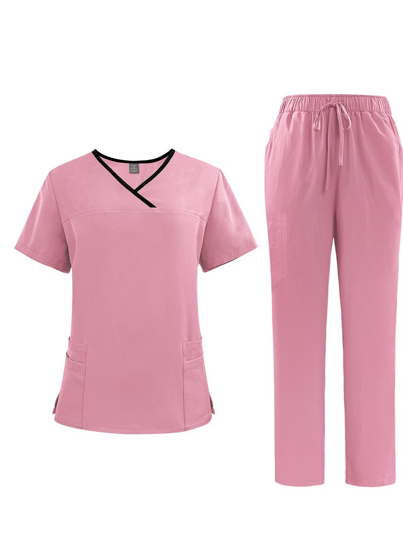 Hand washing clothes, split set, short sleeved brush clothes, women's dental clinic doctors' work clothes, medical uniforms - Image 1