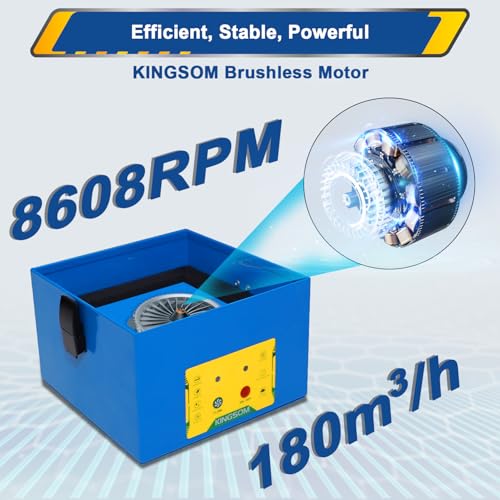 KINGSOM Solder Fume Extractor with 2 in 1 Filter, 180m³/h Smoke Absorber Remover, 3 Speeds Adjustment, Compact Desktop Welding Fume Extractor DIY Soldering, 3D Printing, Nail Salon Blue - Image 4