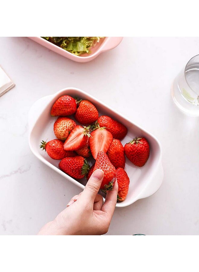 Foraineam 4 Pieces Bakeware Set White Porcelain Baking Dish Bowl 7.5 X 5 Inch Rectangular Baking Pans For Cooking Banquet And Daily Use  - Image 5