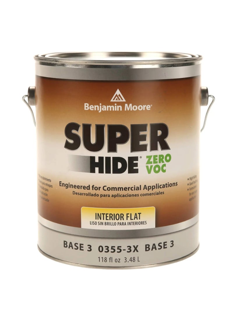 Benjamin Moore Super Hide Zero VOC Interior Flat Paint (3.48 L, Base 3)