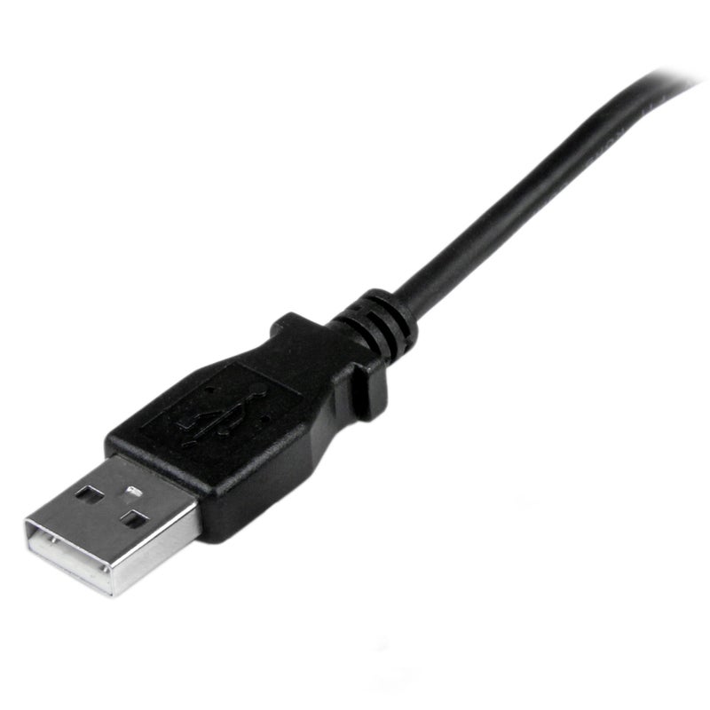 StarTech.com 1m Micro USB Cable Cord - A to Up Angle Micro B - Up Angled Micro USB Cable - 1x USB A (M), 1x USB Micro B (M) - Black (USBAUB1MU) - Image 3