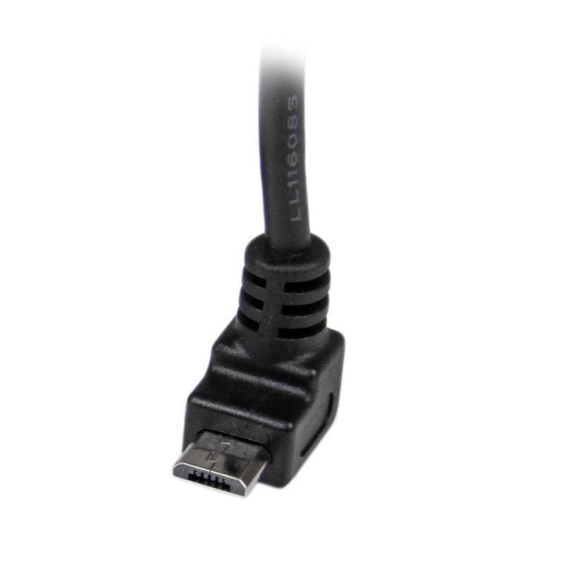 StarTech.com 1m Micro USB Cable Cord - A to Up Angle Micro B - Up Angled Micro USB Cable - 1x USB A (M), 1x USB Micro B (M) - Black (USBAUB1MU) - Image 4