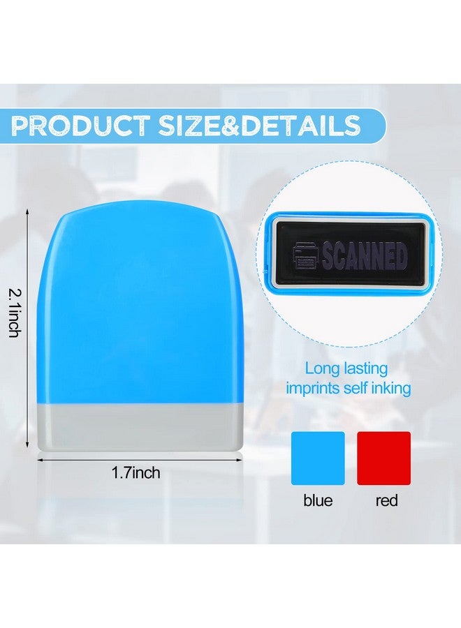 Tinlade 20 Pcs Self Inking Rubber Stamp Set Pre Inked Office Stamp Copy Paid Ink Stamps Business Stamps Message Account Stamp File Paper Work Text Ink Stampers With Plastic Tray, Red And Blue Ink  - Image 3