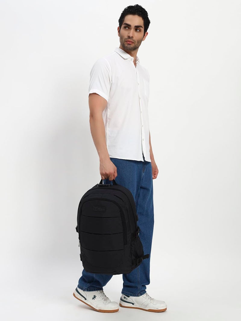 Impulse Hustle Black 40L Water-Resistant Laptop Backpack with USB Port & Number Lock, 3 Compartments, Fits 16" Laptop, Ideal for Office, School, College & Travel,Unisex Business Bag - Image 3