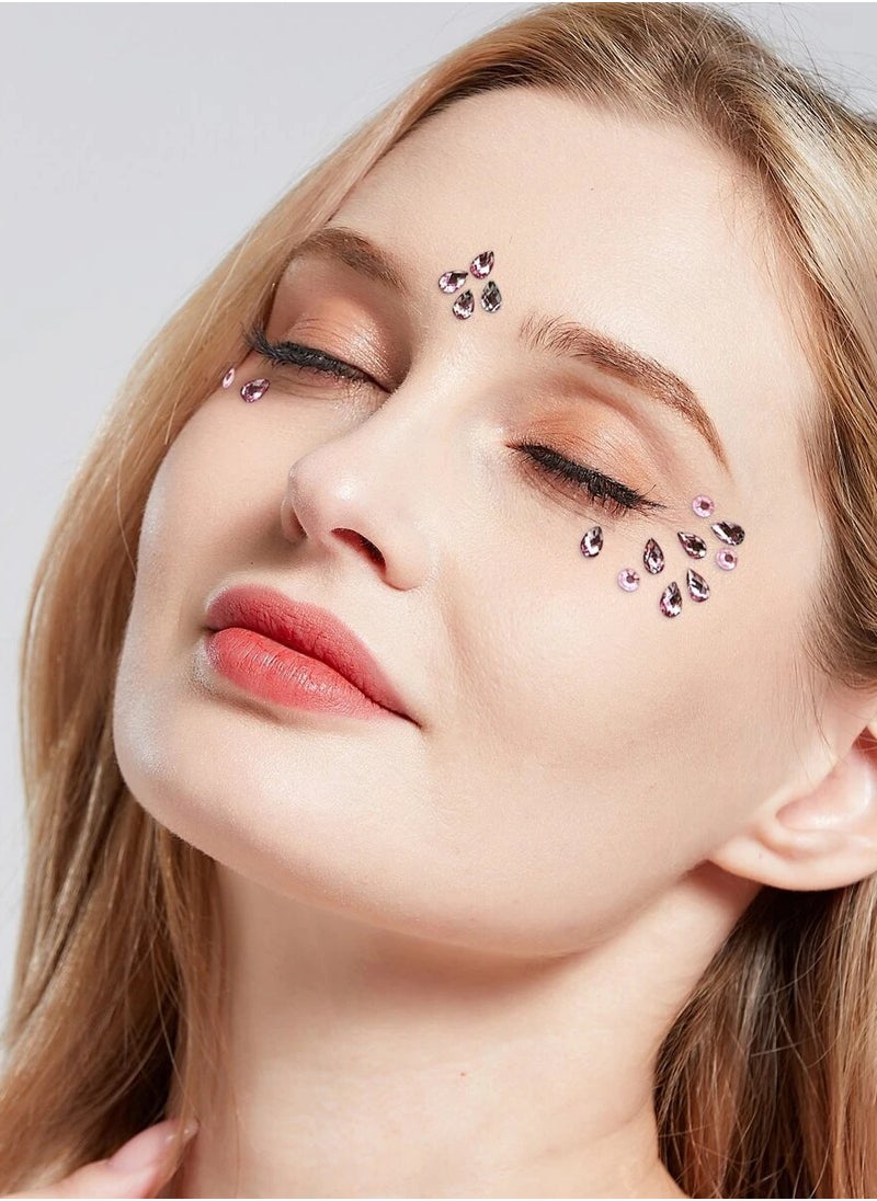 amazing.EGP Crystal Tattoo Festival Jewels Rhinestones Body Gems Stickers Temporary Tattoos Eyes, Nail Decoration Face Rave Party Fashion Face Stickers for Women (TYPE-A)  - Image 4