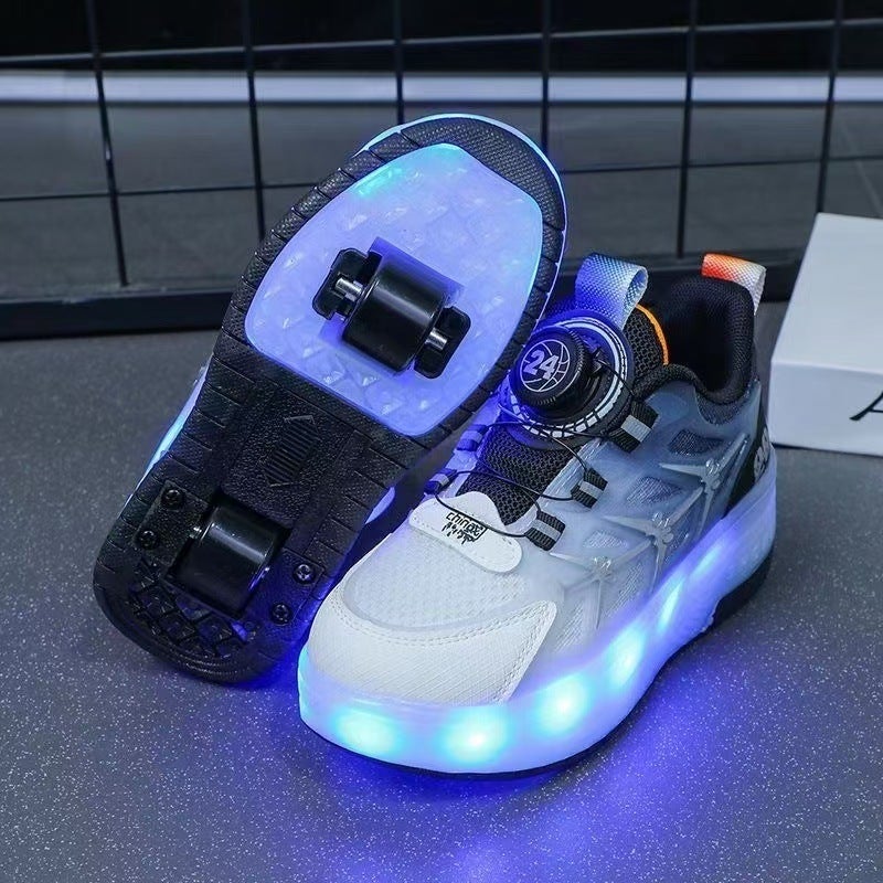 Trendy Kids' Roller Skates with Dual Wheels - Adjustable for Boys and Girls - Image 1