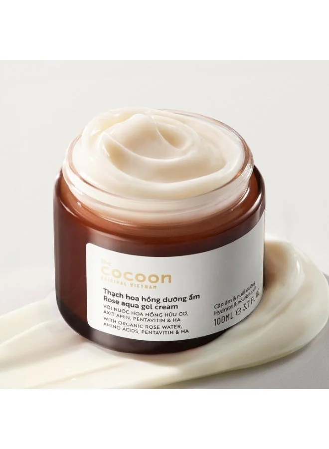 The Cocoon Original Vietnam 100 ml Rose Aqua Gel Cream Moisturiser 100ml. Hydrating Gel Cream Moisturizer with Rose Extract | Lightweight Face Gel Moisturiser for Soft, Fresh & Glowing Skin  | Best Price UAE
