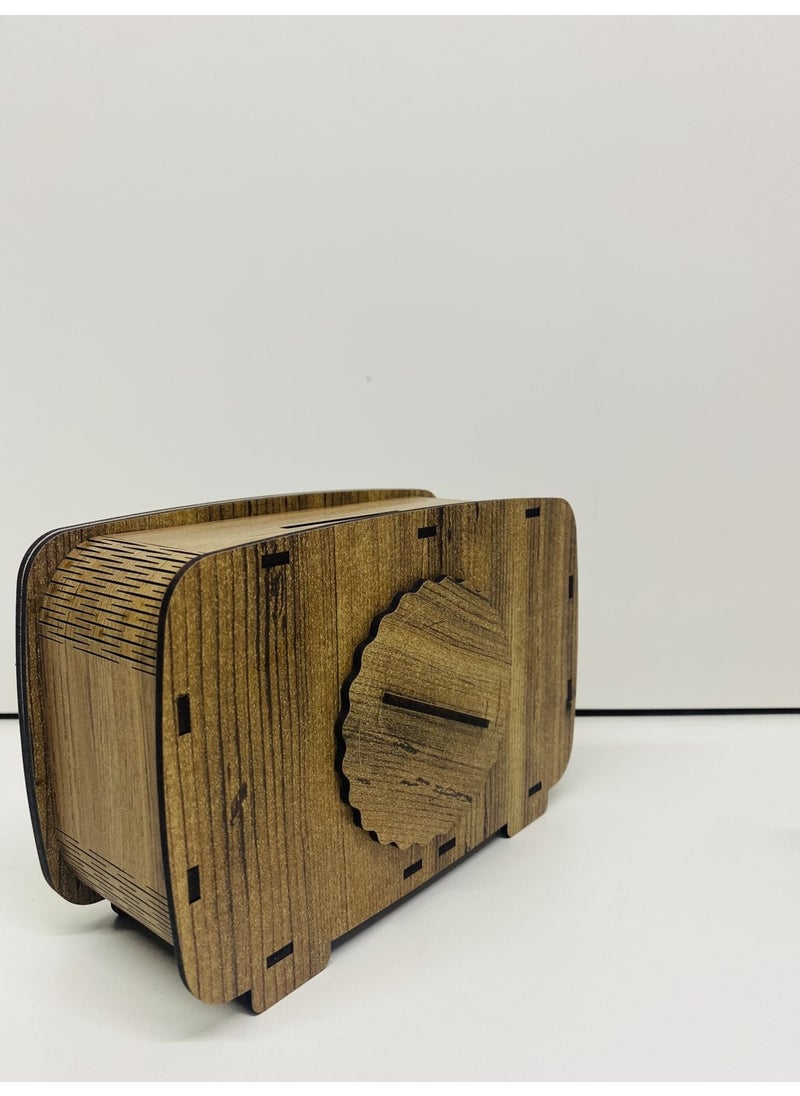MYK Hediye ve Sanat Atölyesi MYK Gift and Art Workshop Gift Walnut Locked Chest Velvet Upholstered Embroidered Concept Gift  - Image 3