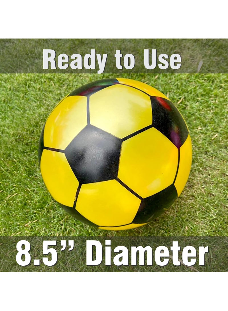 Zikra PVC Plastic football for Kids, Indoor Outdoor Play Beach, Home, Birthday, Park, School Fun Fair, Swimming Pool,& Parties Soccer Shoot toy balls Lightweight Adjustable Inflatable Random Color(4 Pack) - Image 5