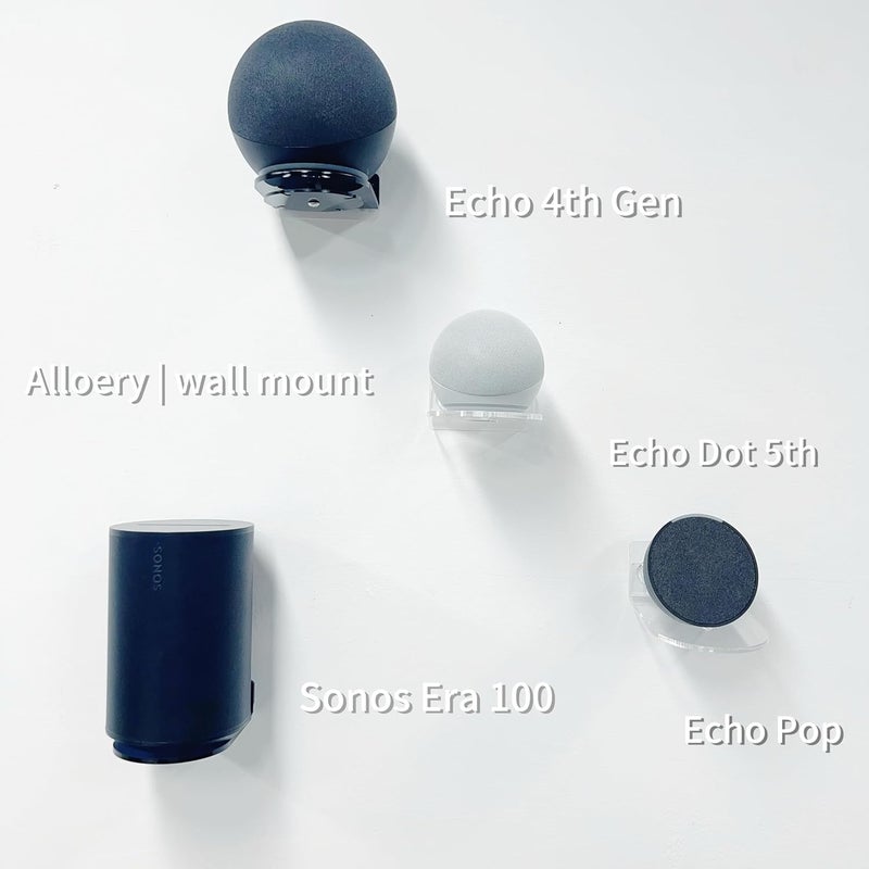 Alloery Universal Wall Speaker Mount for Echo Spot, Surround Sound Holder Bracket Compatible with Echo 4th Gen Dot 4th 5th Gen Echo Pop Home Mini and Sonos Era100 Small Speaker(Transparent) - Image 4