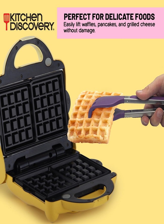 Kitchen Discovery Grabber Tongs - Kitchen Discovery - 2-in-1 Spatula and Fork for Controlled Flipping of Waffles, Pancakes, Grilled Cheese, Burgers, and More - Image 3
