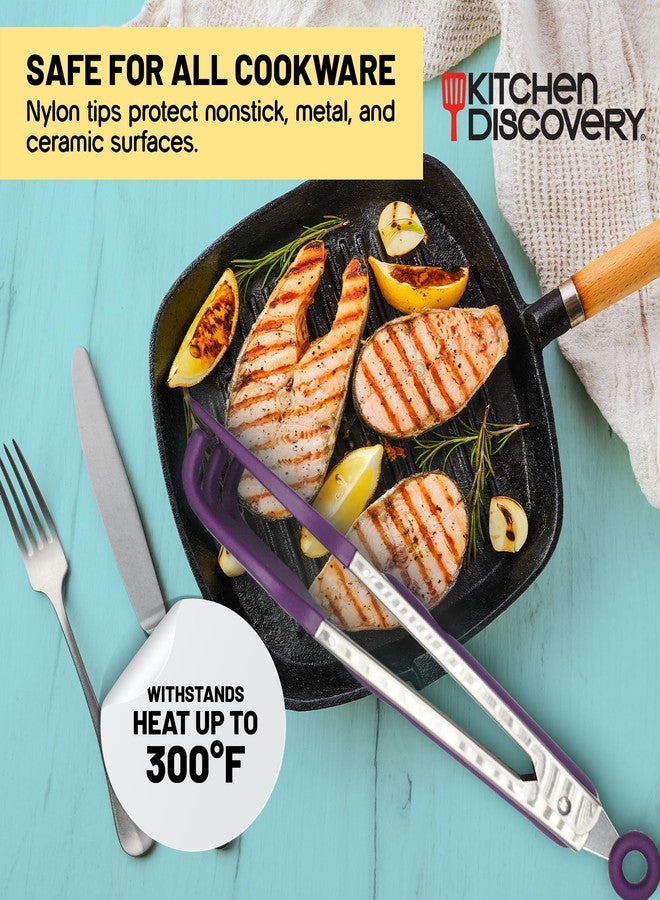 Kitchen Discovery Grabber Tongs - Kitchen Discovery - 2-in-1 Spatula and Fork for Controlled Flipping of Waffles, Pancakes, Grilled Cheese, Burgers, and More - Image 4