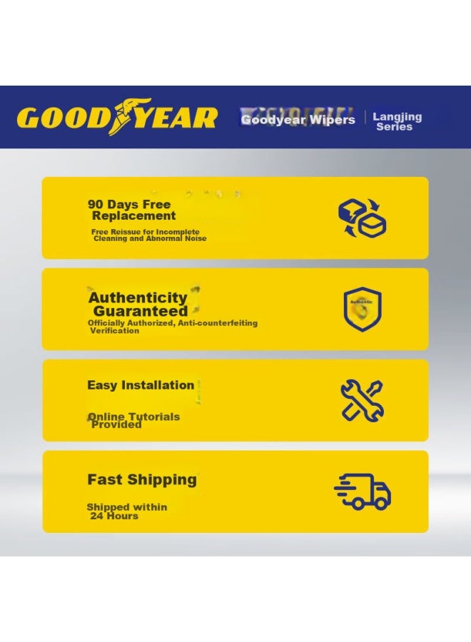 GOODYEAR Goodyear Peugeot 408 Windshield Wiper Blades For 2010-2013 Models, Original 16-inch Boneless 2014-2018 Peugeot Wiper Blades, 30/26 Inches, 1 Pair  - Image 5