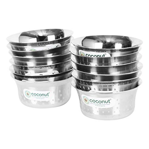 Coconut Stainless Steel Shower Pari Bowl/Vati/Katori- C23 - Set of 12 - Capacity Each Bowl 230ML - Image 3