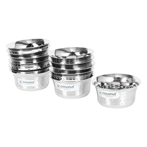 Coconut Stainless Steel Shower Pari Bowl/Vati/Katori- C23 - Set of 12 - Capacity Each Bowl 230ML - Image 2