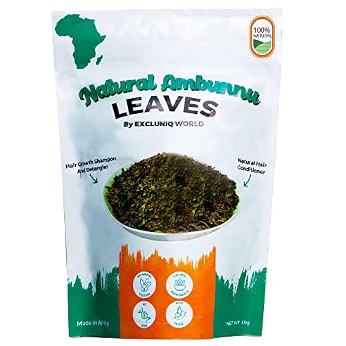 Natural Ambunnu Leaves by Excluniq World 50g pack | Herbal Hair Detangler, Shampoo & Conditioner for Dry and Damaged Hair | African Traditional Scalp & Hair Care Remedy for Everyone. 1.80 Ounce Pack - Image 1