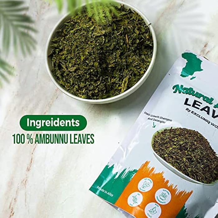 Natural Ambunnu Leaves by Excluniq World 50g pack | Herbal Hair Detangler, Shampoo & Conditioner for Dry and Damaged Hair | African Traditional Scalp & Hair Care Remedy for Everyone. 1.80 Ounce Pack - Image 4