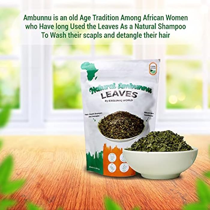 Natural Ambunnu Leaves by Excluniq World 50g pack | Herbal Hair Detangler, Shampoo & Conditioner for Dry and Damaged Hair | African Traditional Scalp & Hair Care Remedy for Everyone. 1.80 Ounce Pack - Image 5