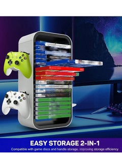 Storage Tower For PS4 Xbox Switch PS5 Discs Storage For Playstation 5 Switch OLED Game Card Stand XBOX Series Controller Hook Handle Holder