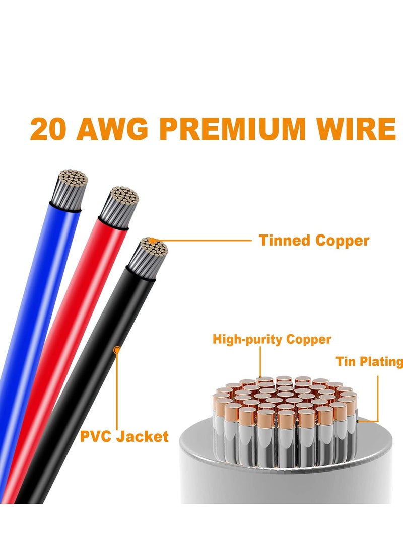 إسكدنيا 20 AWG موصلات أسلاك مقاومة للماء، موصلات كهربائية للسيارات، موصلات سلكية سريعة الفصل، 1/2/3/4 دبوس مع 20 سلك قياس (26 مجموعة) - Image 3