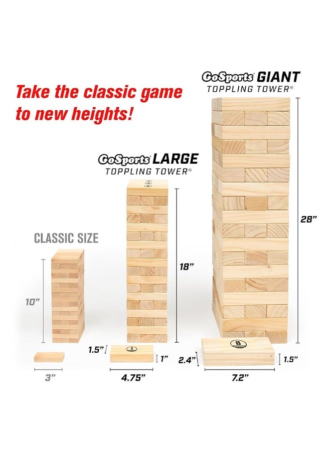 GoSports - GoSports Giant Wooden Toppling Tower - Stacks Up to 5 ft - Brown Wood Stain, Gray, Natural, Stars & Stripes, or Tropical Hardwood - Image 1