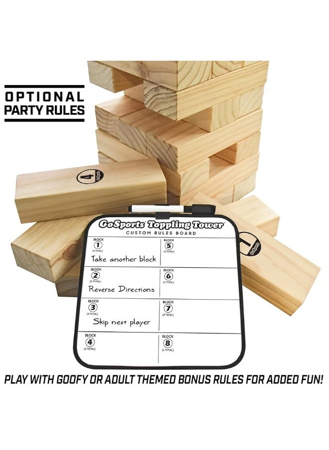 GoSports - GoSports Giant Wooden Toppling Tower - Stacks Up to 5 ft - Brown Wood Stain, Gray, Natural, Stars & Stripes, or Tropical Hardwood - Image 1