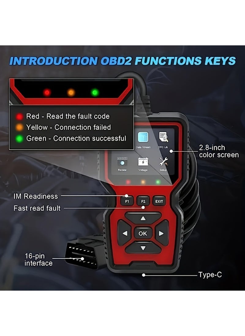 EzzySo - V519 Custom Universal Car OBD II Diagnostic Scanner Car Fault Detector Diagnostic Scanner - Image 1