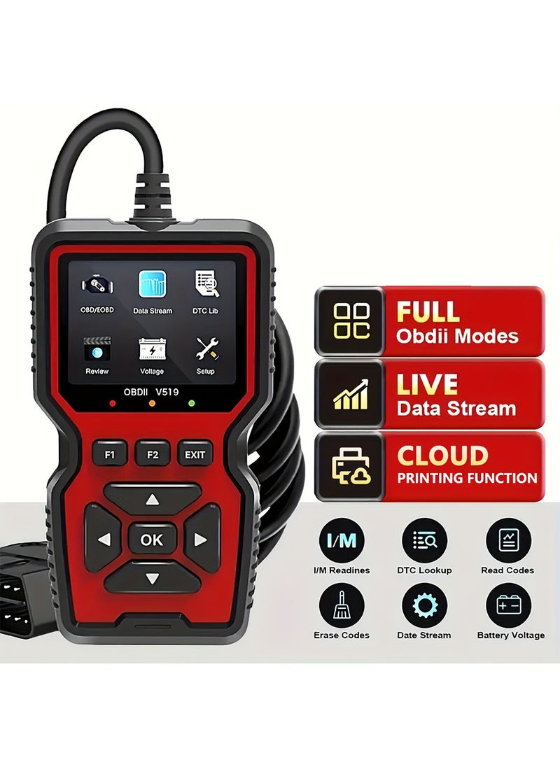 EzzySo - V519 Custom Universal Car OBD II Diagnostic Scanner Car Fault Detector Diagnostic Scanner - Image 1